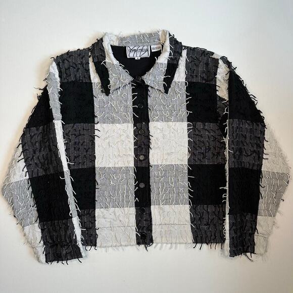 Vintage Silver Stream Buffalo Check Cropped Jacket - Picture 1 of 6